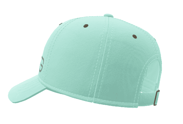 Mint green baseball cap with a strap