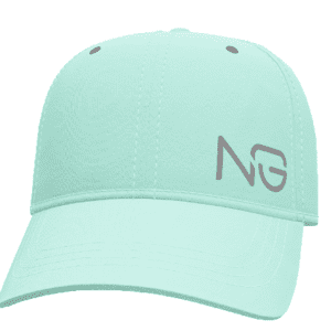 Mint green baseball cap with NG logo