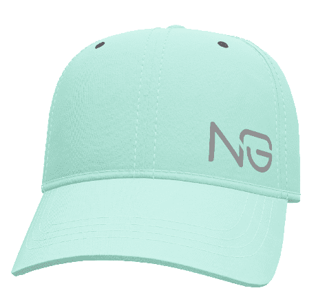 Mint green baseball cap with NG logo