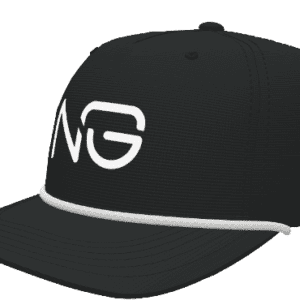 Black baseball cap with white "NG" logo.